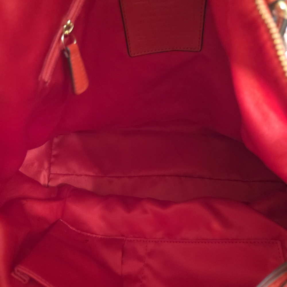 Coach Floral Canvas Tote in Red, Black, Cream - Picture 8 of 9
